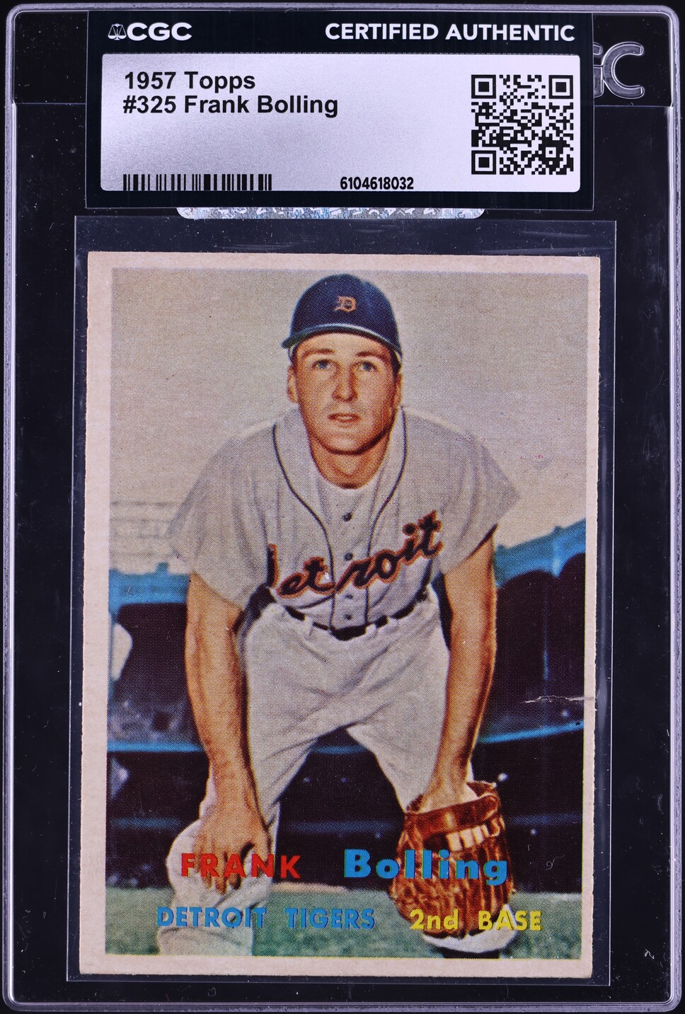 1957 Topps Frank Bolling #325 CGC AUTH