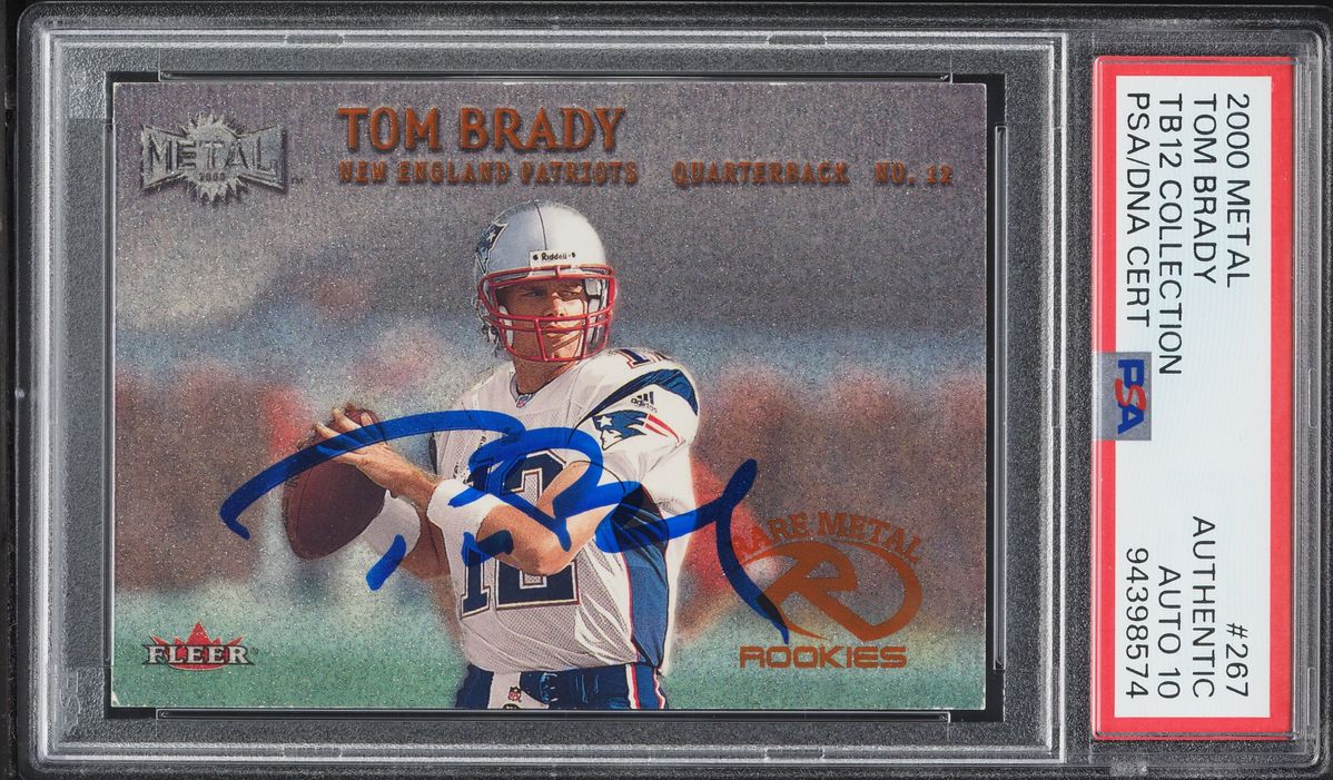 2000 Metal TB12 Collection Tom Brady ROOKIE AUTO DNA 10 #267 PSA AUTH
