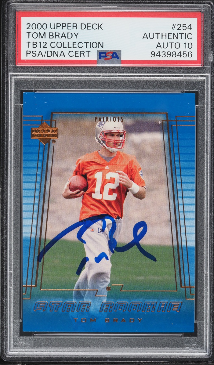 2000 Upper Deck TB12 Collection Tom Brady ROOKIE AUTO DNA 10 #254 PSA AUTH
