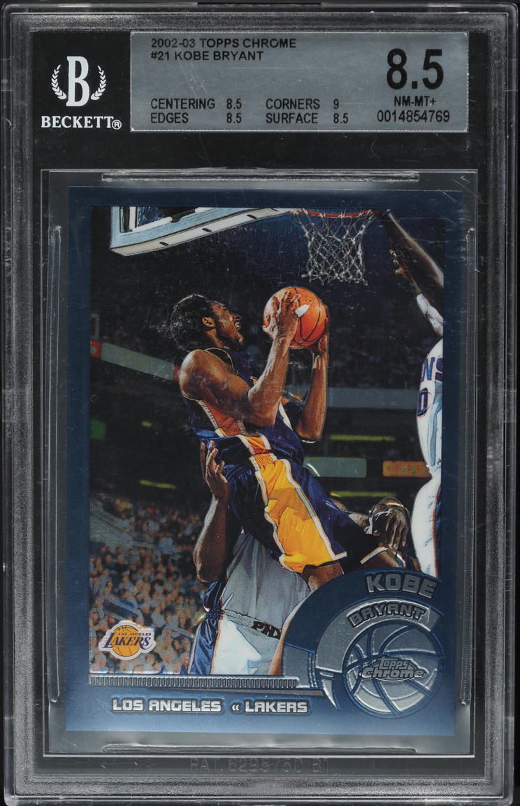 2002 Topps Chrome Basketball Kobe Bryant #21 BGS 8.5 NM-MT+