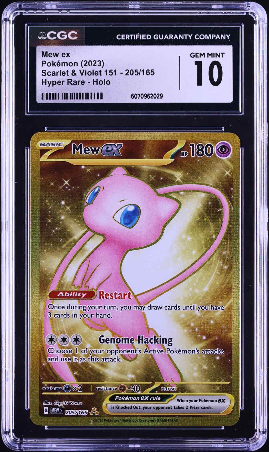 2023 Pokemon Scarlet & Violet 151 Full Art Mew ex #205 CGC 10 GEM MINT