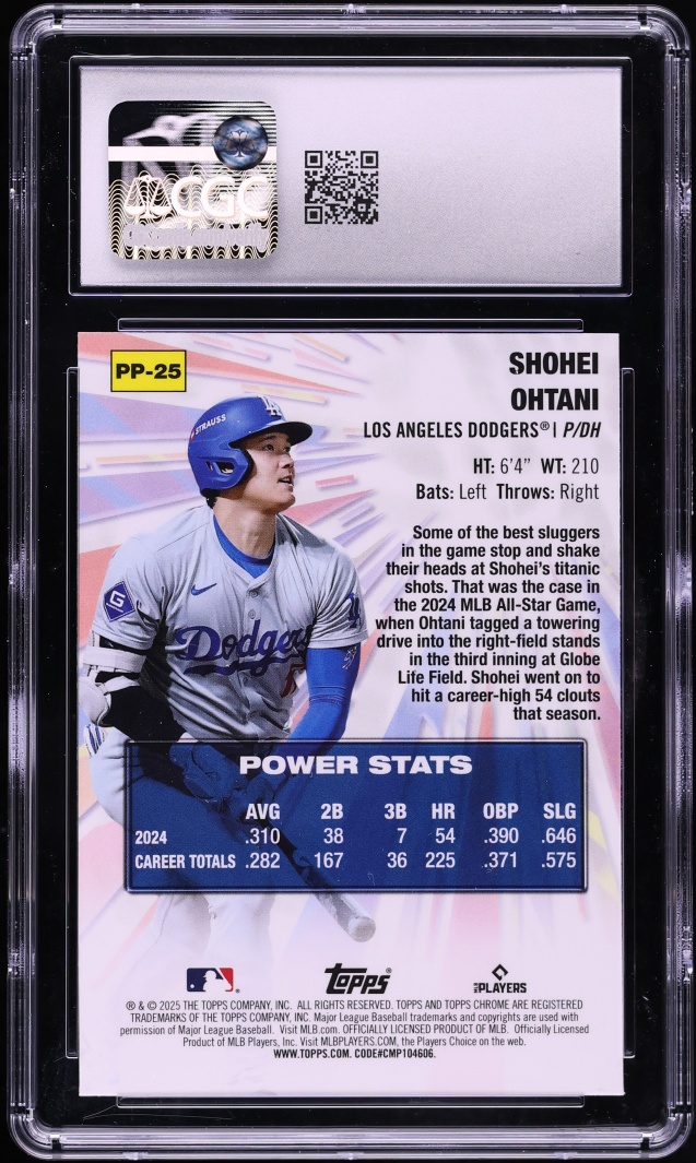 2025 Topps Chrome Power Players Shohei Ohtani #PP-25 CGC 8 NM-MT
