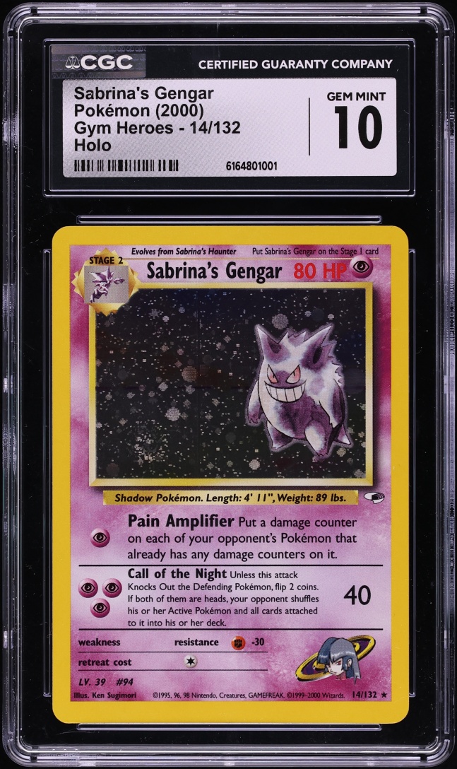 2000 Pokemon Gym Heroes Holo Sabrina's Gengar #14 CGC 10 GEM MINT