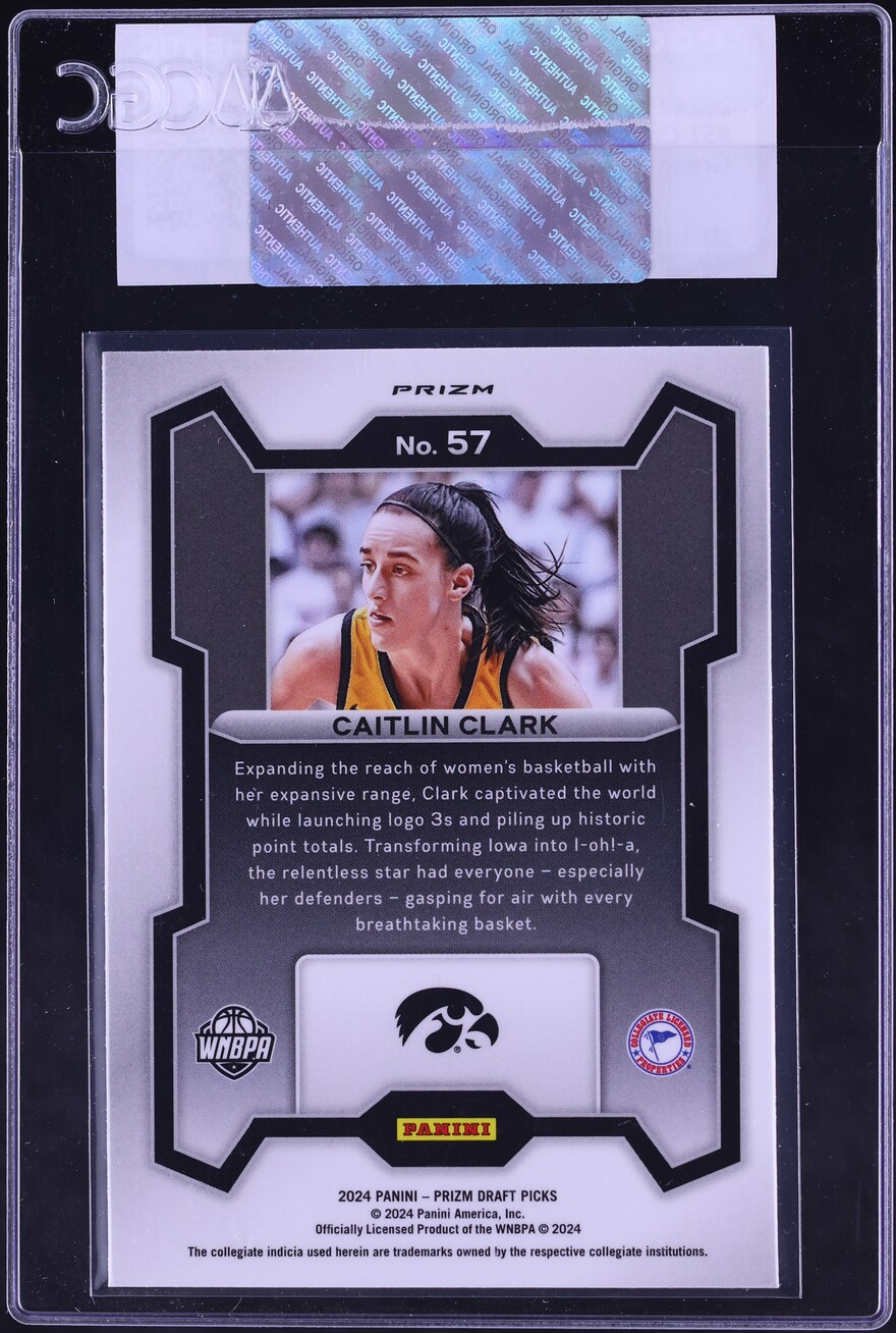 2024 Panini Prizm Draft Picks Green Caitlin Clark ROOKIE #57 CGC AUTH
