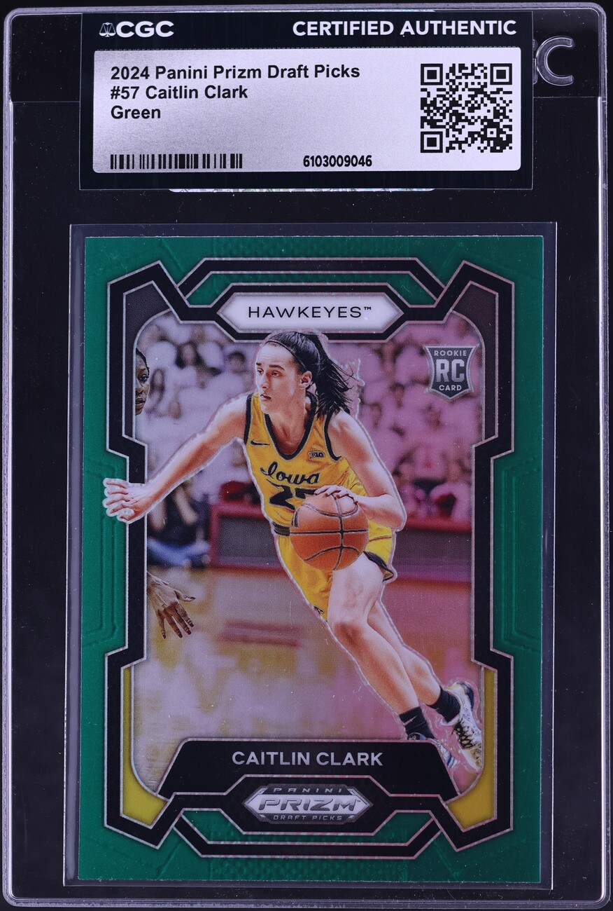 2024 Panini Prizm Draft Picks Green Caitlin Clark ROOKIE #57 CGC AUTH