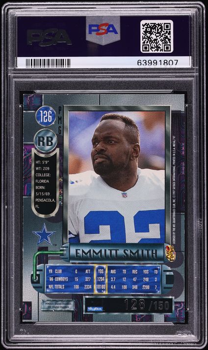 1997 Metal Universe Precious Metal Gems PMG Red Emmitt Smith /150 #126 PSA 6.5 EXMT+