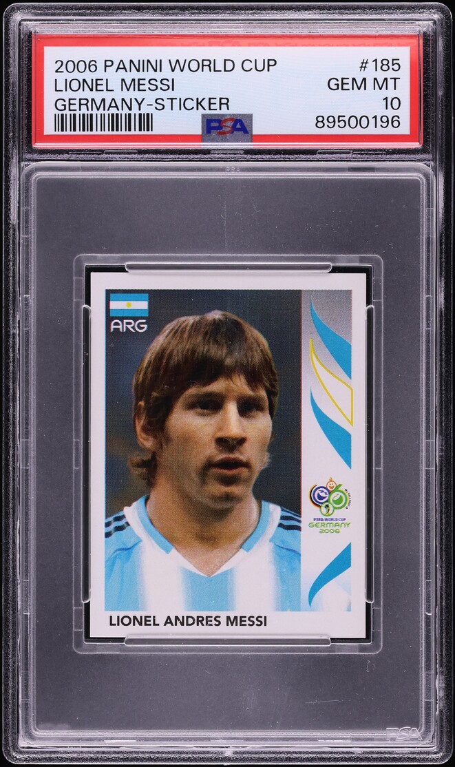 2006 Panini World Cup Germany Sticker Lionel Messi #185 PSA 10 GEM MINT