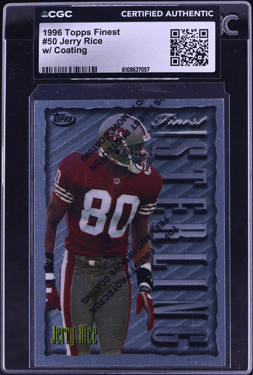 1996 Finest w/ Coating Jerry Rice #50 CGC AUTH