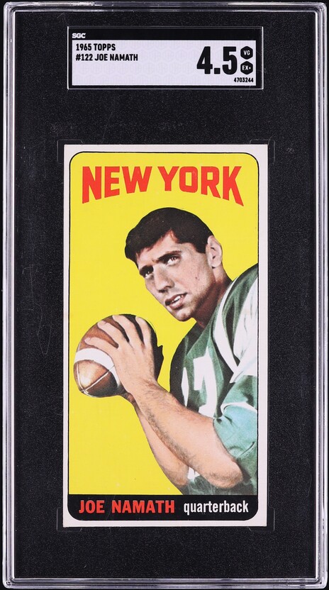 1965 Topps Football Joe Namath SP ROOKIE #122 SGC 4.5 VGEX+