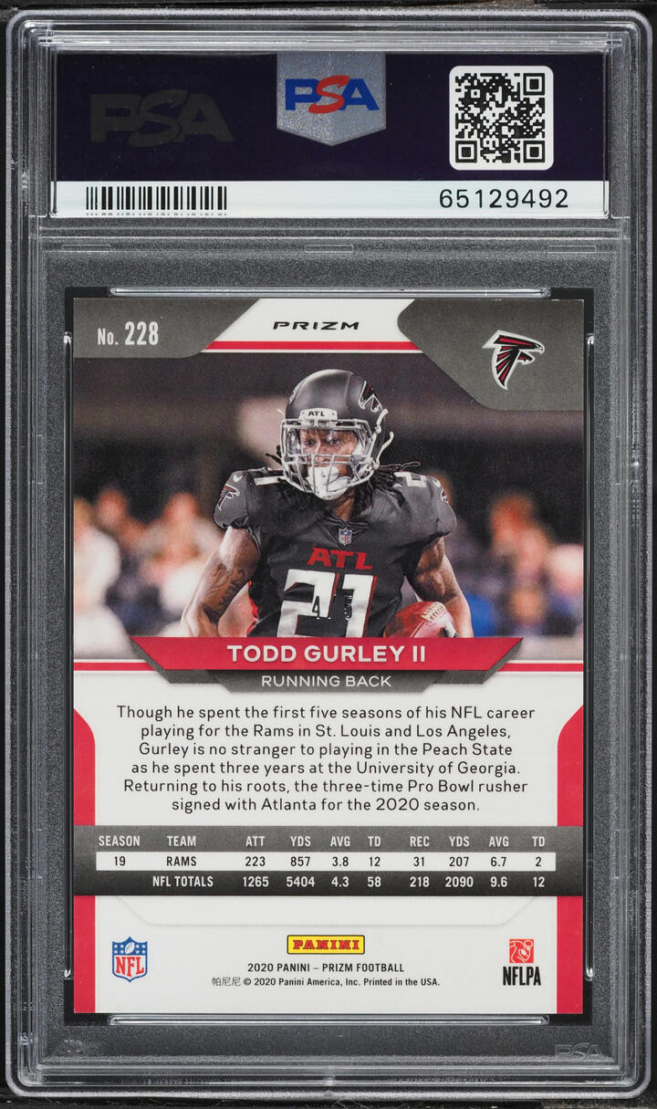 2020 Panini Prizm Gold Vinyl Todd Gurley II /5 #228 PSA 9 MINT - Photo 2
