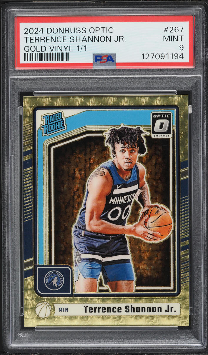2024 Donruss Optic Gold Vinyl Terrence Shannon Jr. ROOKIE 1/1 #267 PSA 9 MINT - Photo 1