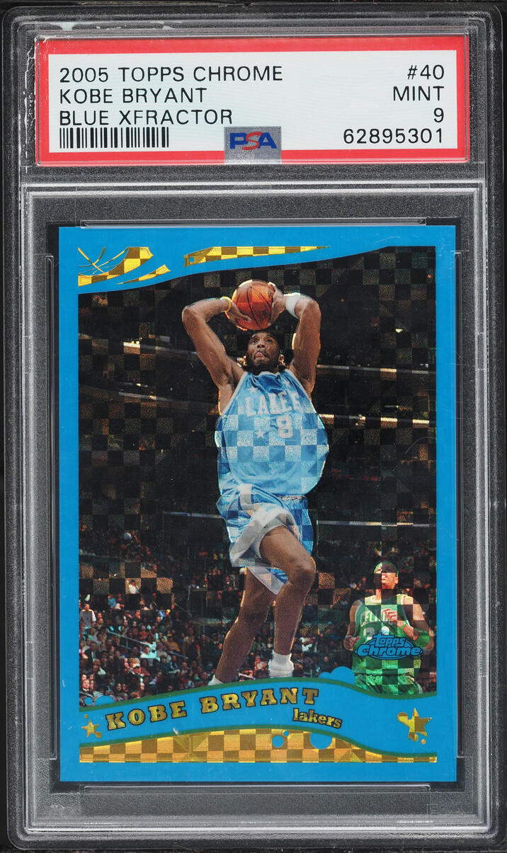 2005 Topps Chrome Blue Xfractor Kobe Bryant /90 #40 PSA 9 MINT - Photo 1