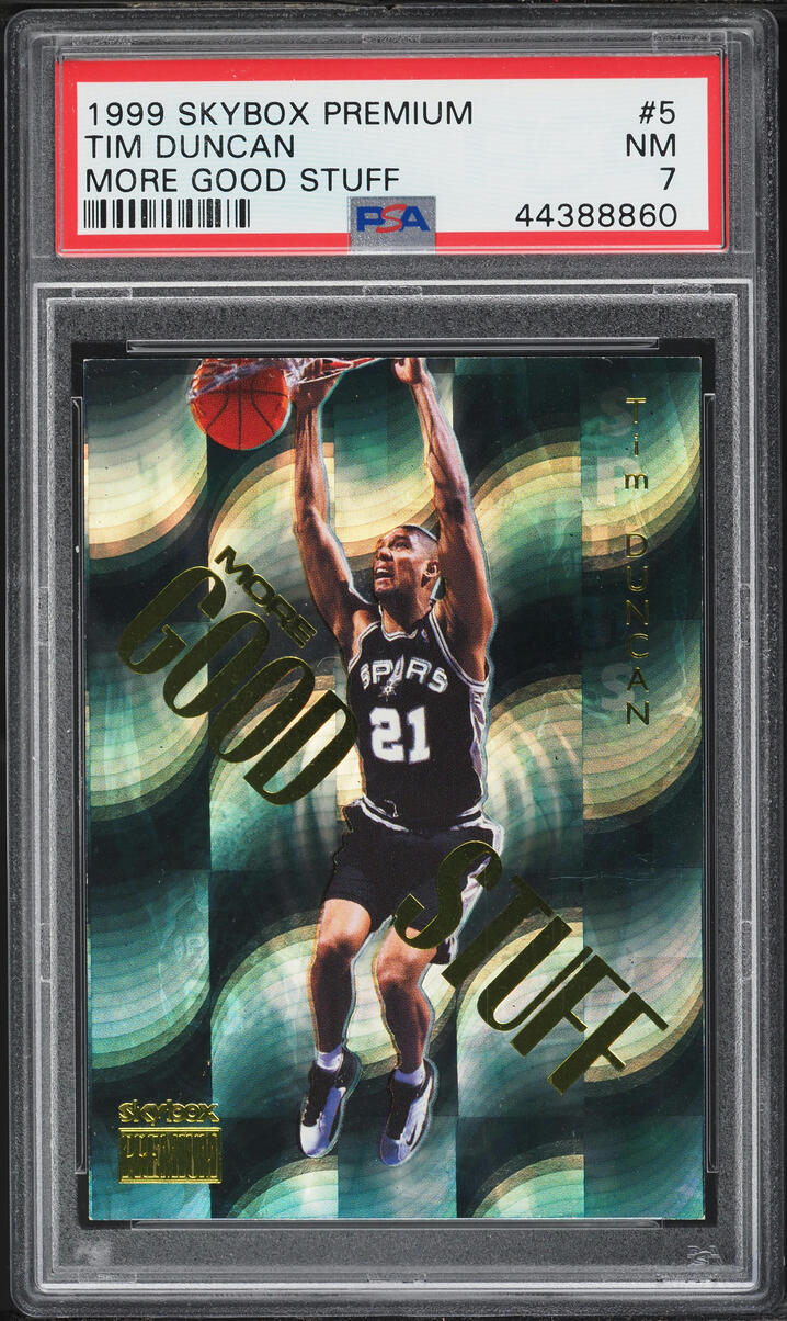 1999 Skybox Premium Good Stuff More Good Stuff Tim Duncan /99 #5 PSA 7 NRMT - Photo 1