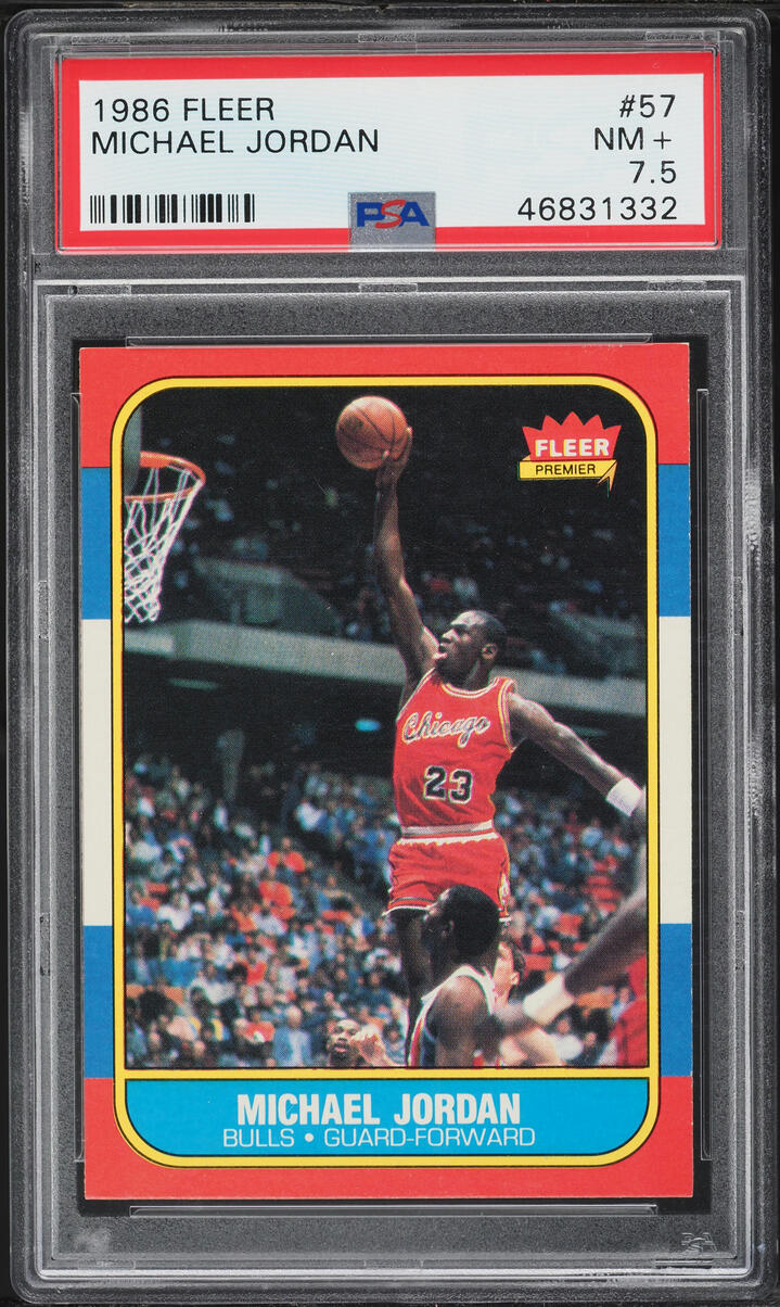 1986 Fleer Basketball Michael Jordan #57 PSA 7.5 NRMT+ - Photo 1