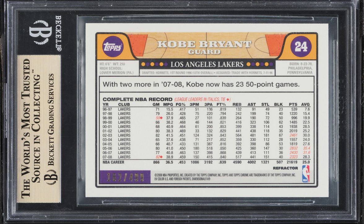 2008 Topps Chrome Orange Refractor Kobe Bryant w/ LeBron James /499 #24 BGS 9.5 GEM MINT - Photo 2