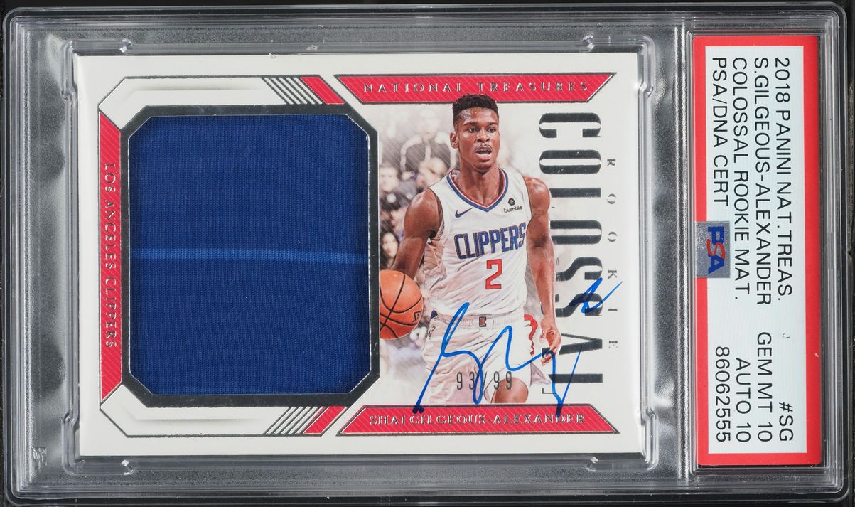 2018 National Treasures Colossal Shai Gilgeous-Alexander ROOKIE PATCH AUTO DNA 10 /99 PSA 10 - Photo 1