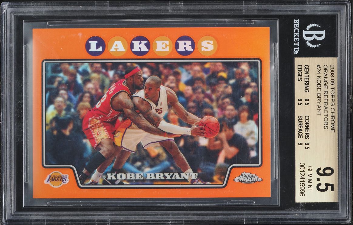 2008 Topps Chrome Orange Refractor Kobe Bryant w/ LeBron James /499 #24 BGS 9.5 GEM MINT - Photo 1