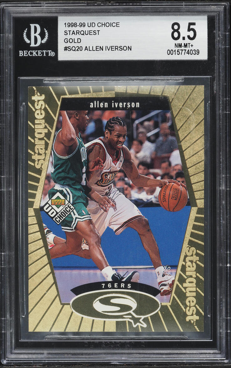 1998 UD Choice Starquest Gold Allen Iverson /100 #SQ20 BGS 8.5 NM-MT+ - Photo 1