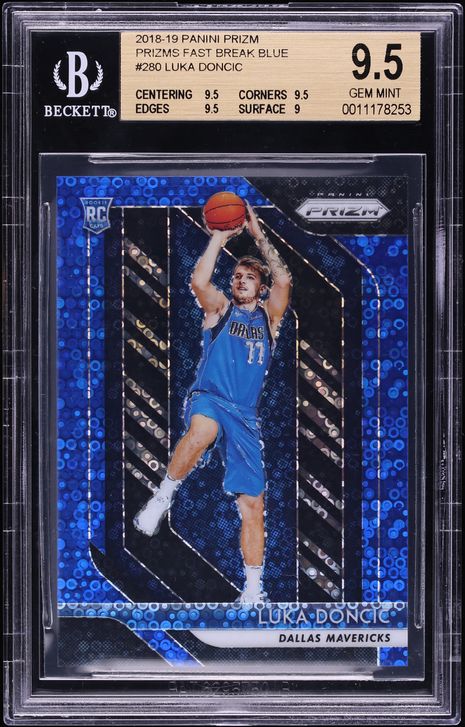 2018 Panini Prizm Fast Break Blue Luka Doncic ROOKIE /175 #280 BGS 9.5 GEM MINT - Photo 1