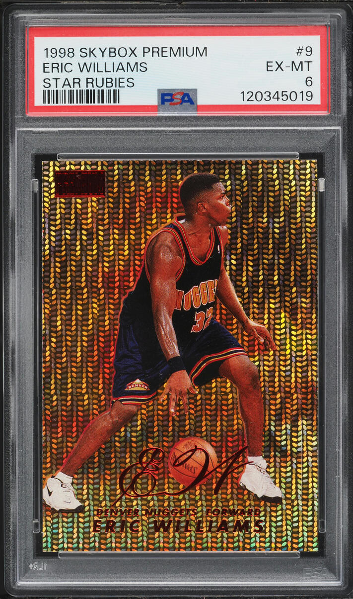 1998 Skybox Premium Star Rubies Eric Williams /50 #9 PSA 6 EXMT - Photo 1