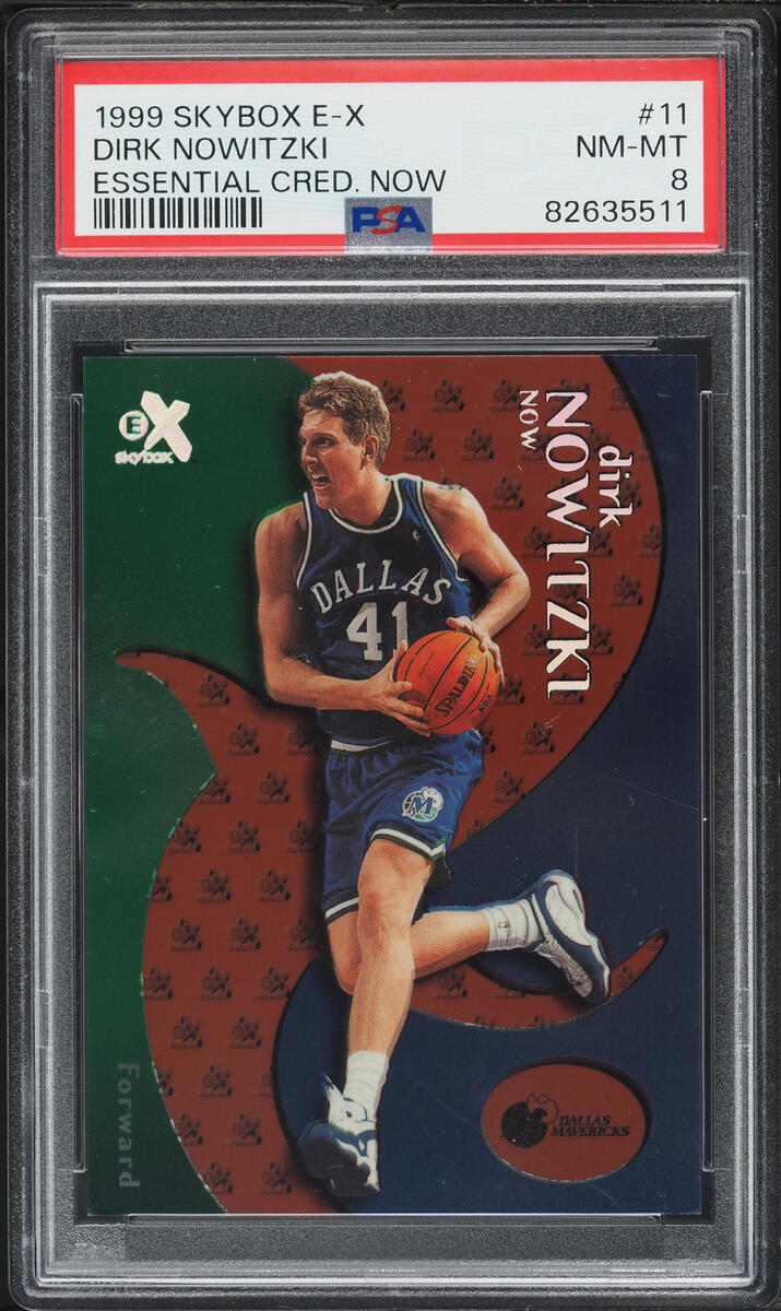 1999 Skybox E-X Essential Credentials Now Dirk Nowitzki /11 #11 PSA 8 NM-MT - Photo 1
