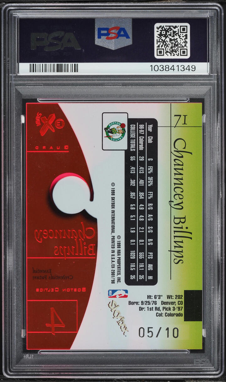 1997 Skybox E-X 2001 Essential Credentials Future Chauncey Billups /10 #71 PSA 4 VGEX - Photo 2