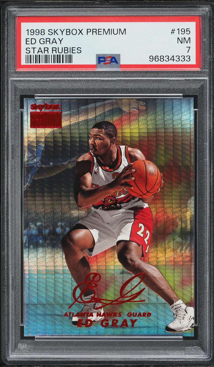1998 Skybox Premium Star Rubies Ed Gray /50 #195 PSA 7 NRMT - Photo 1