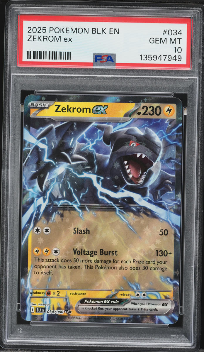 2025 Pokemon Scarlet & Violet Black Bolt Zekrom Ex #34 PSA 10 GEM MINT