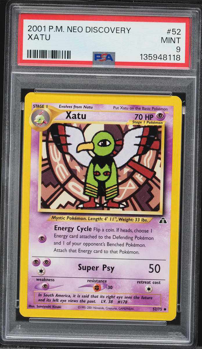 2001 Pokemon Neo Discovery Xatu #52 PSA 9 MINT