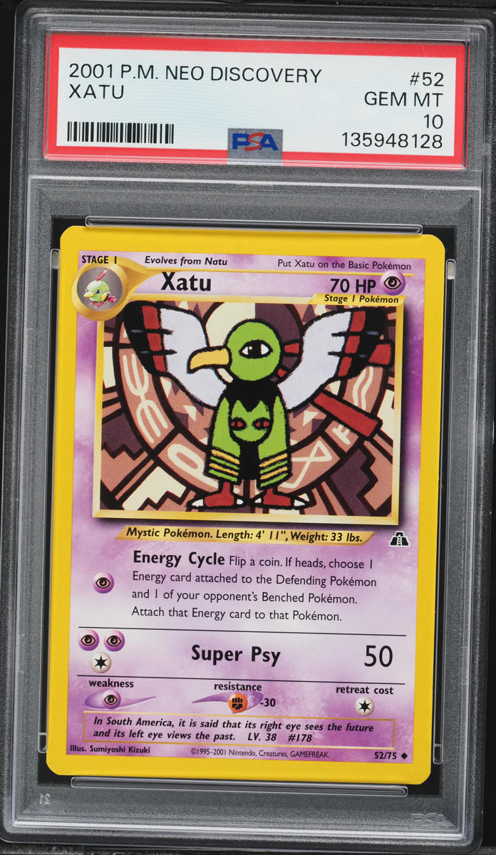 2001 Pokemon Neo Discovery Xatu #52 PSA 10 GEM MINT