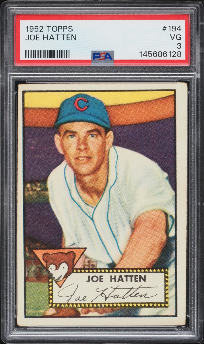 1952 Topps Joe Hatten #194 PSA 3 VG