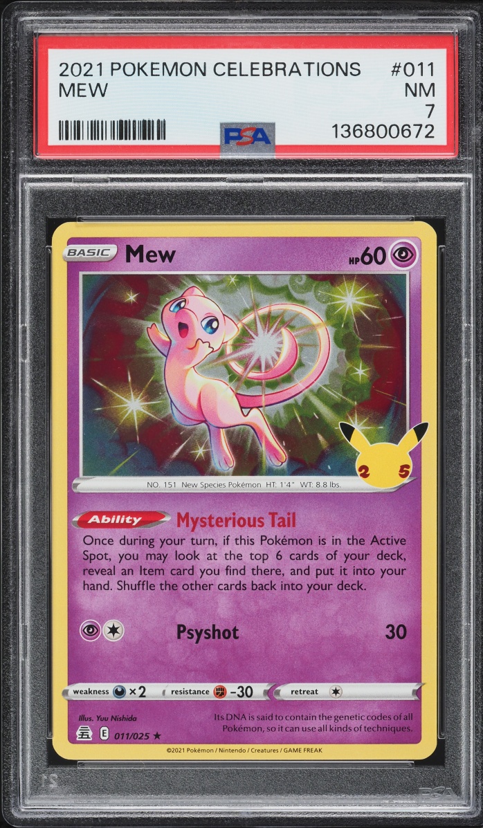 2021 Pokemon Sword & Shield Celebrations Holo Mew #11 PSA 7 NRMT
