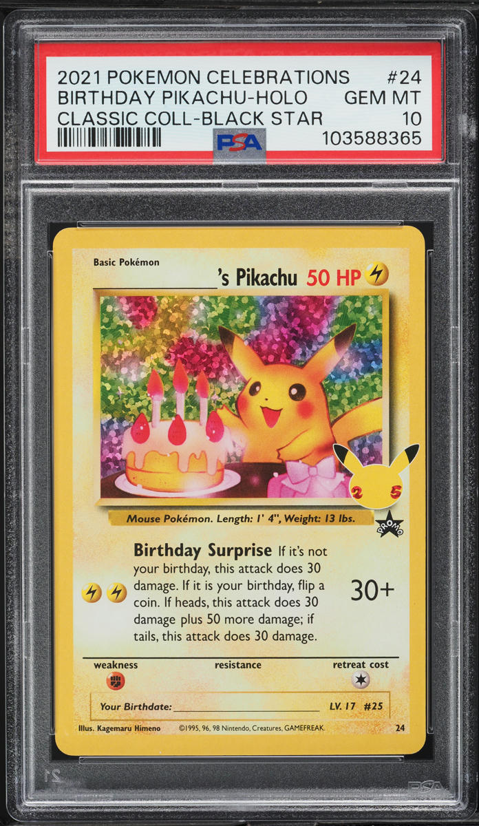 ポケモンカードゲーム 2021 POKEMON BIRTHDAY PIKACHU-HOLOPSA10 PSA 10 2021 Birthday Pikachu 25th Anniversary PROMO Pokemon