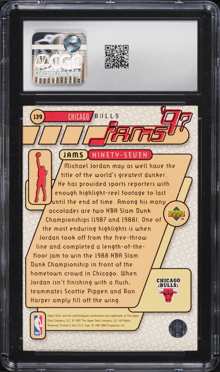 1997 Upper Deck Basketball Michael Jordan #139 CGC 9 MINT
