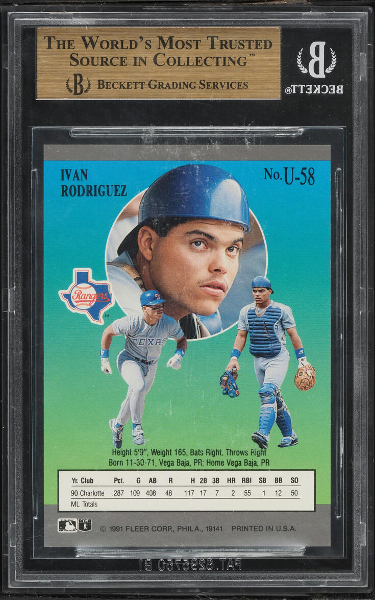 1991 Ultra Update Ivan Rodriguez ROOKIE #U-58 BGS 9.5 GEM MINT