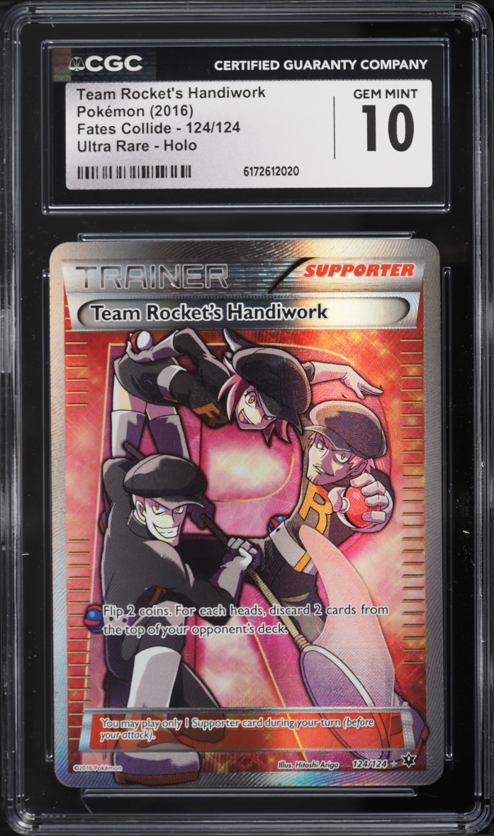 2016 Pokemon XY Fates Collide Full Art Team Rocket's Handiwork #124 CGC 10 GEM MINT