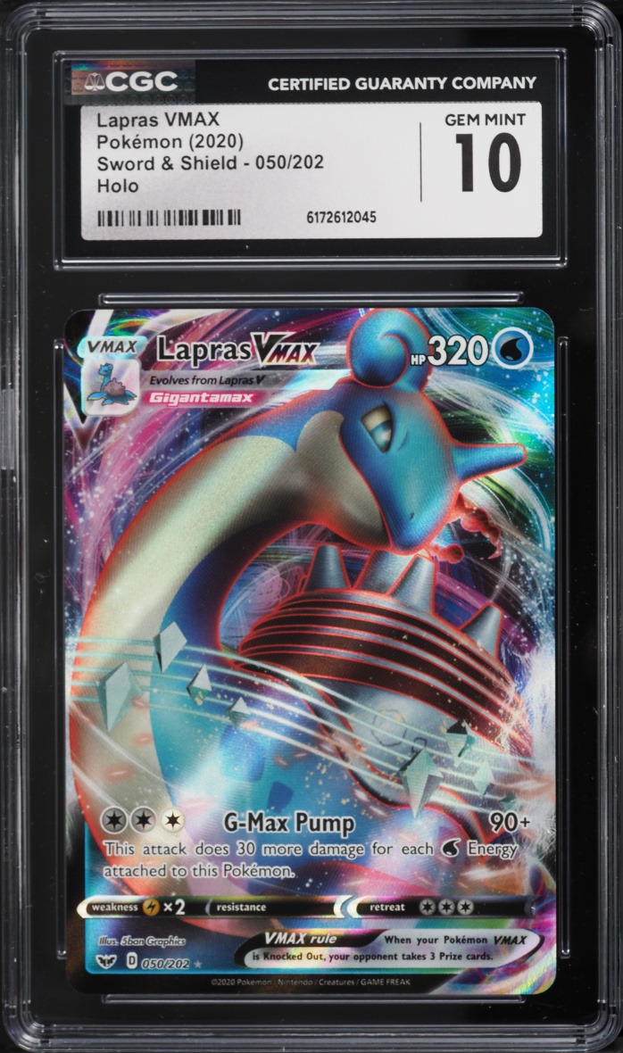 2020 Pokemon Sword & Shield Full Art Lapras VMAX #50 CGC 10 GEM MINT