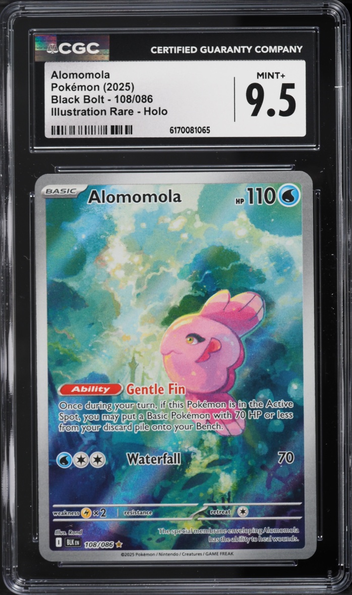 2025 Pokemon Scarlet & Violet Black Bolt IR Alomomola #108 CGC 9.5 MINT+