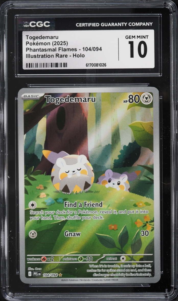 2025 Pokemon Mega Evolution Phantasmal Flames IR Togedemaru #104 CGC 10 GEM MINT
