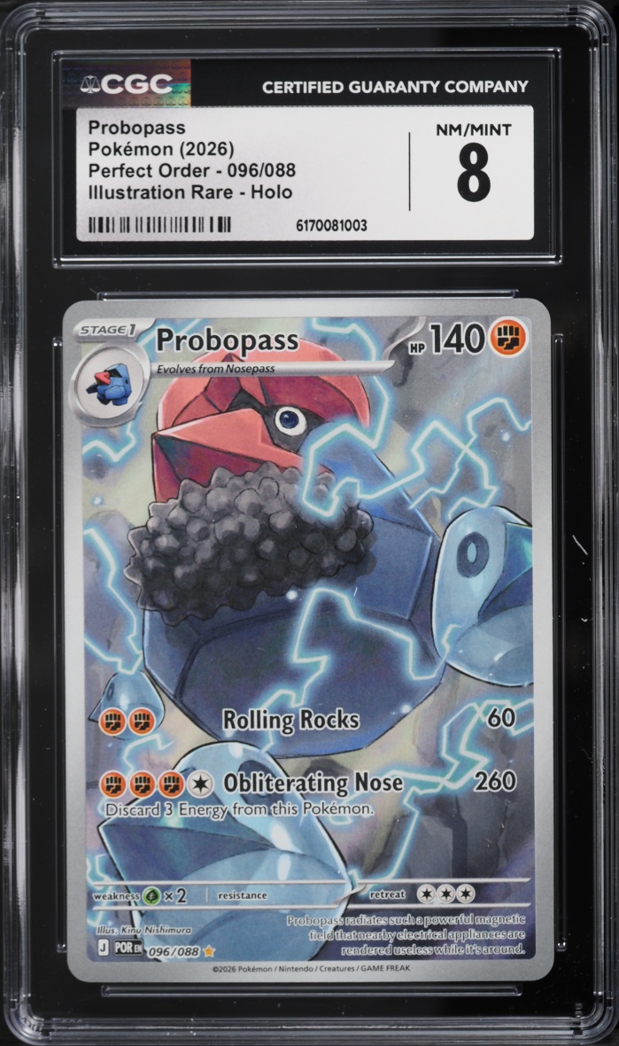 2026 Pokemon Mega Evolution Perfect Order IR Probopass #96 CGC 8 NM-MT