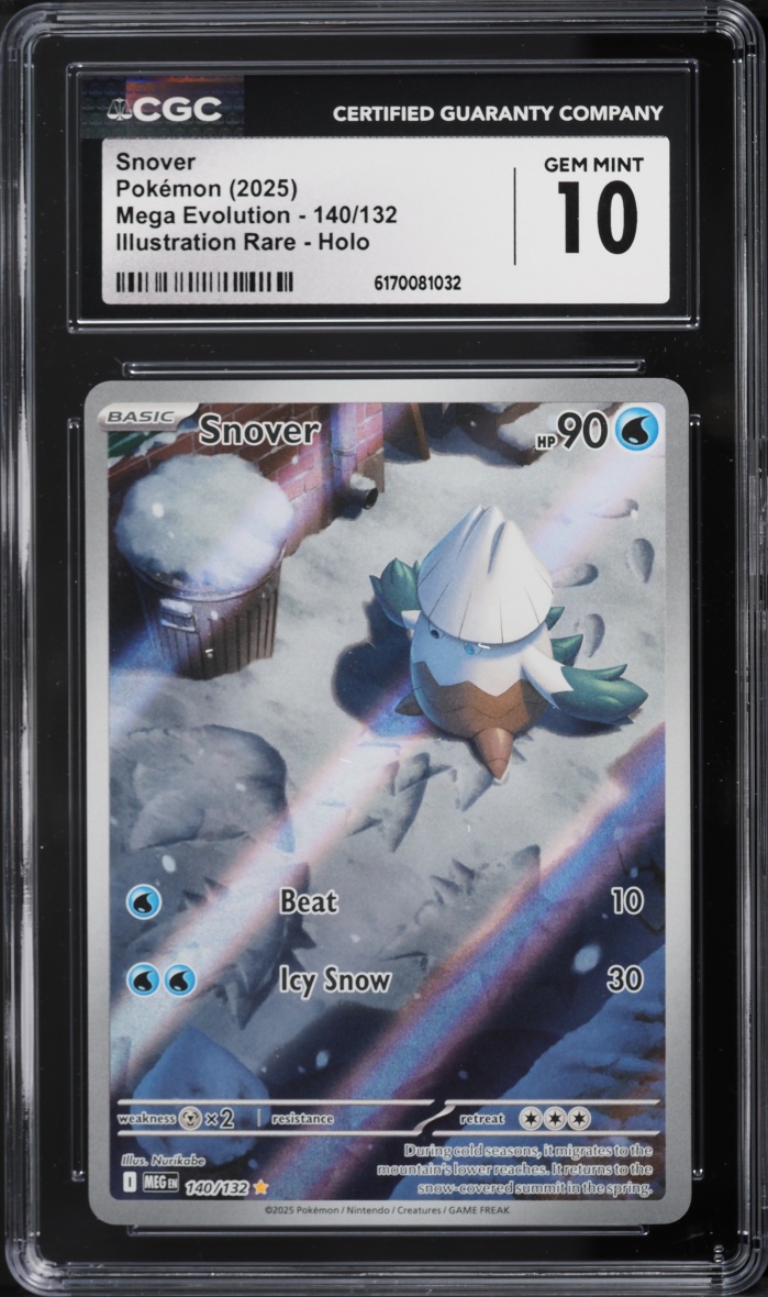 2025 Pokemon Mega Evolution IR Snover #140 CGC 10 GEM MINT