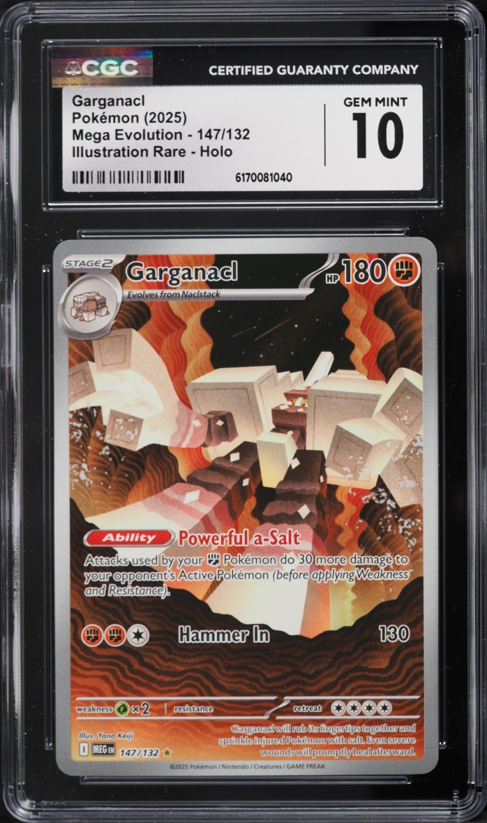 2025 Pokemon Mega Evolution IR Garganacl #147 CGC 10 GEM MINT