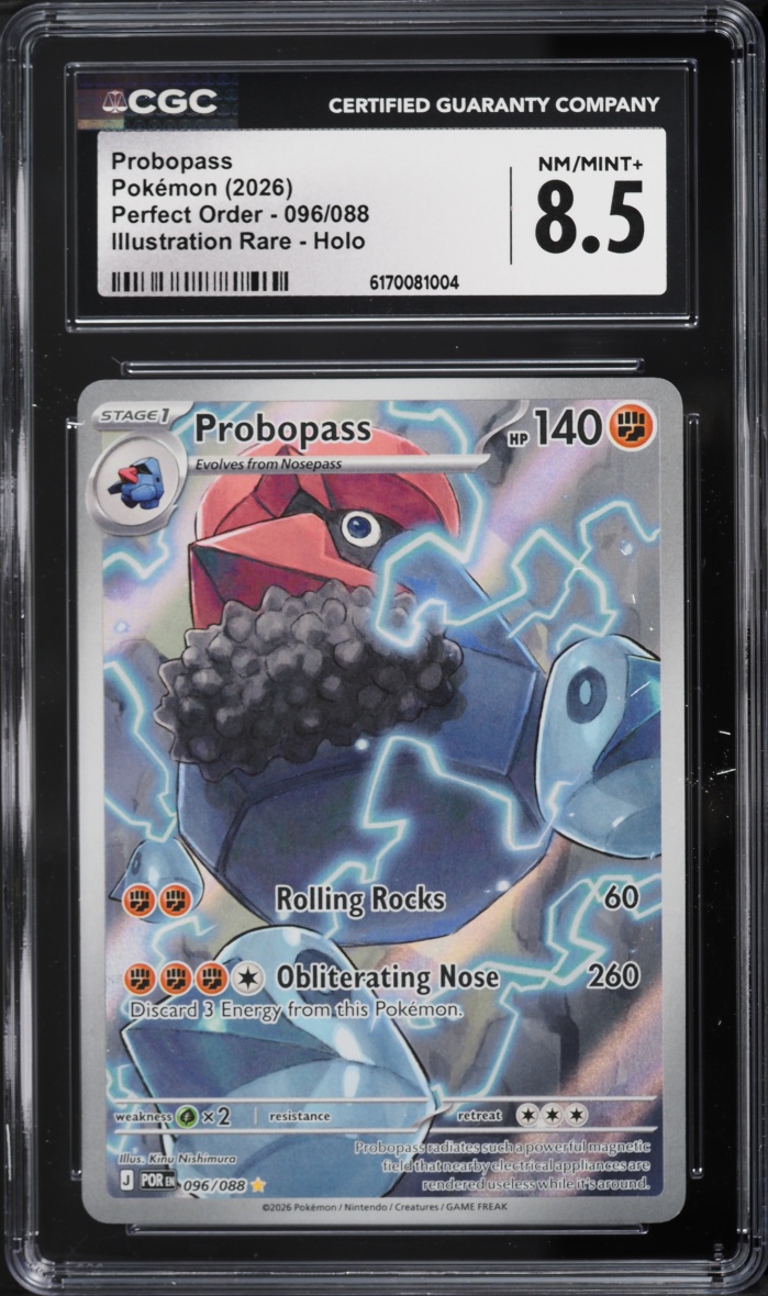 2026 Pokemon Mega Evolution Perfect Order IR Probopass #96 CGC 8.5 NM-MT+