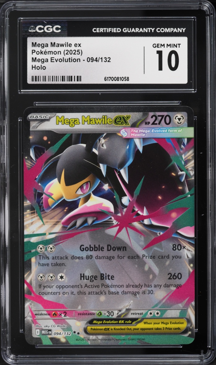 2025 Pokemon Mega Evolution Holo Mega Mawile ex #94 CGC 10 GEM MINT
