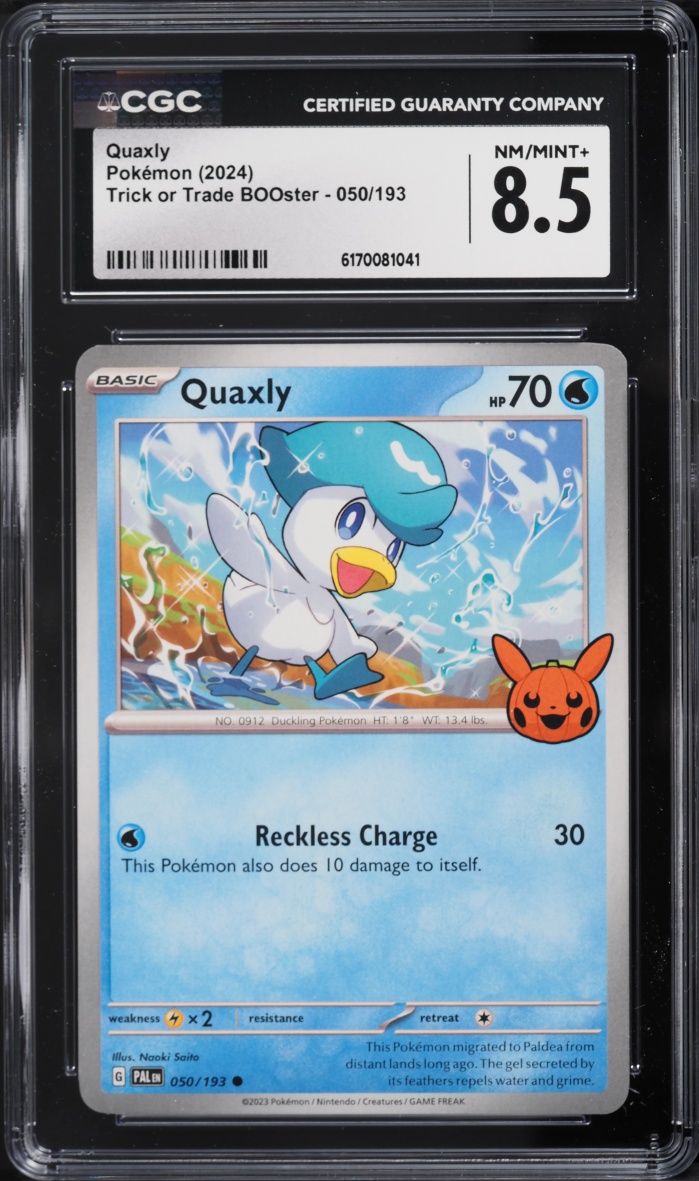2024 Pokemon Trick Or Trade BOOster Quaxly #050 CGC 8.5 NM-MT+