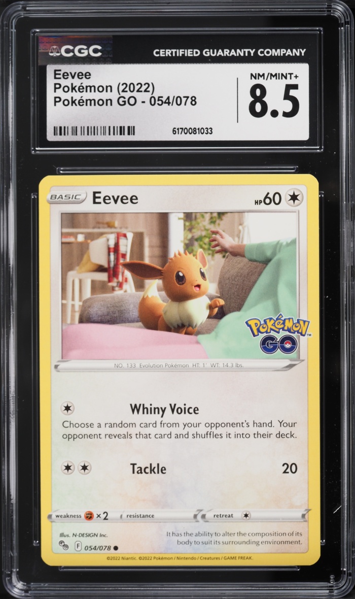 2022 Pokemon Sword & Shield GO Eevee #54 CGC 8.5 NM-MT+