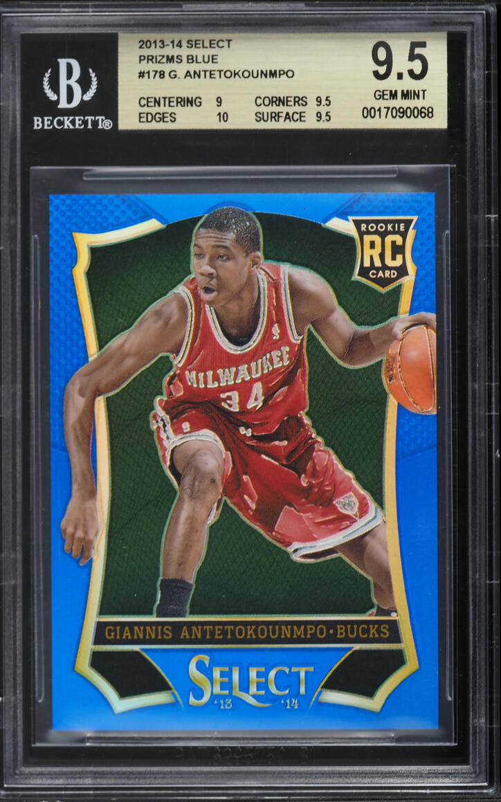 2013 Select Blue Prizm Giannis Antetokounmpo ROOKIE /49 #178 BGS 9.5 GEM MINT