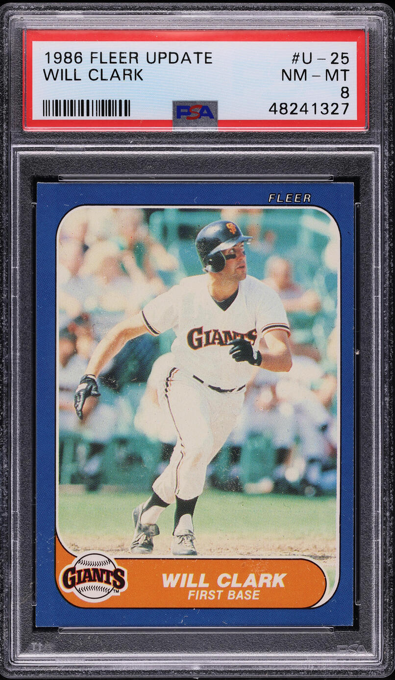 1986 Fleer Update Will Clark ROOKIE #U-25 PSA 8 NM-MT