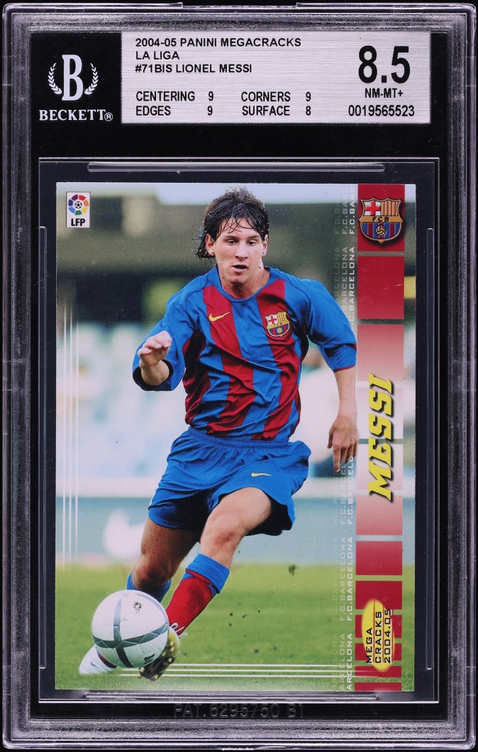 2004 Panini Sports Megacracks La Liga Lionel Messi ROOKIE #71BIS BGS 8.5 NM-MT+