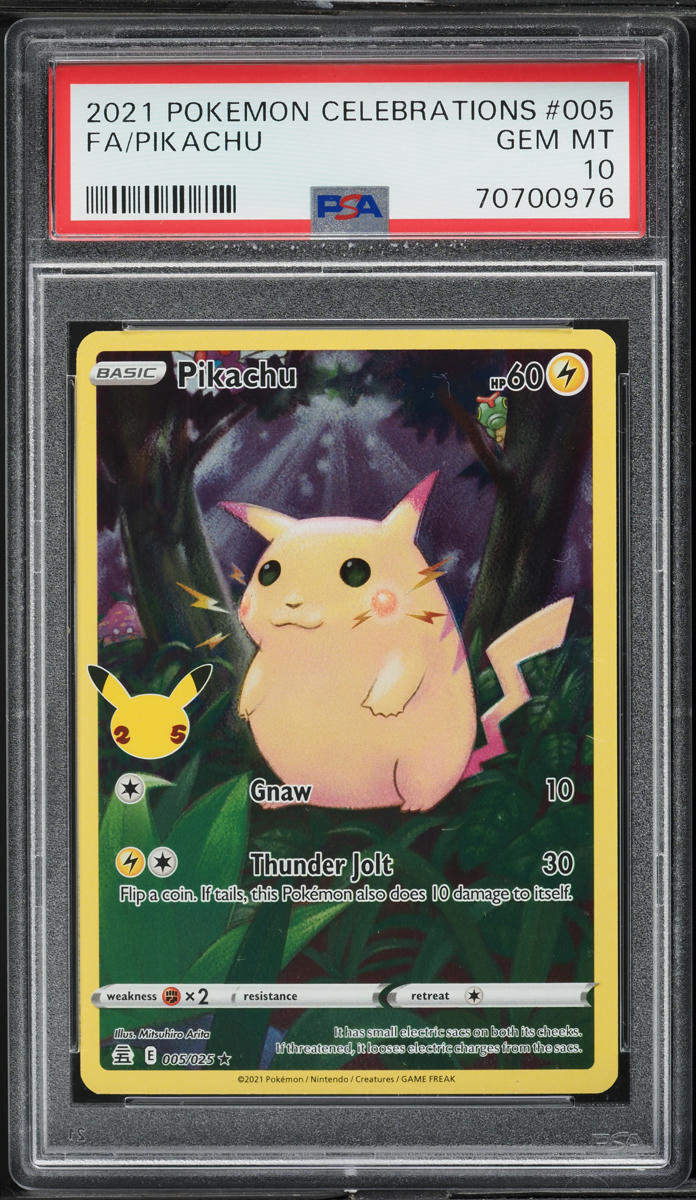 2021 Pokemon Sword & Shield Celebrations Full Art Pikachu #5 PSA